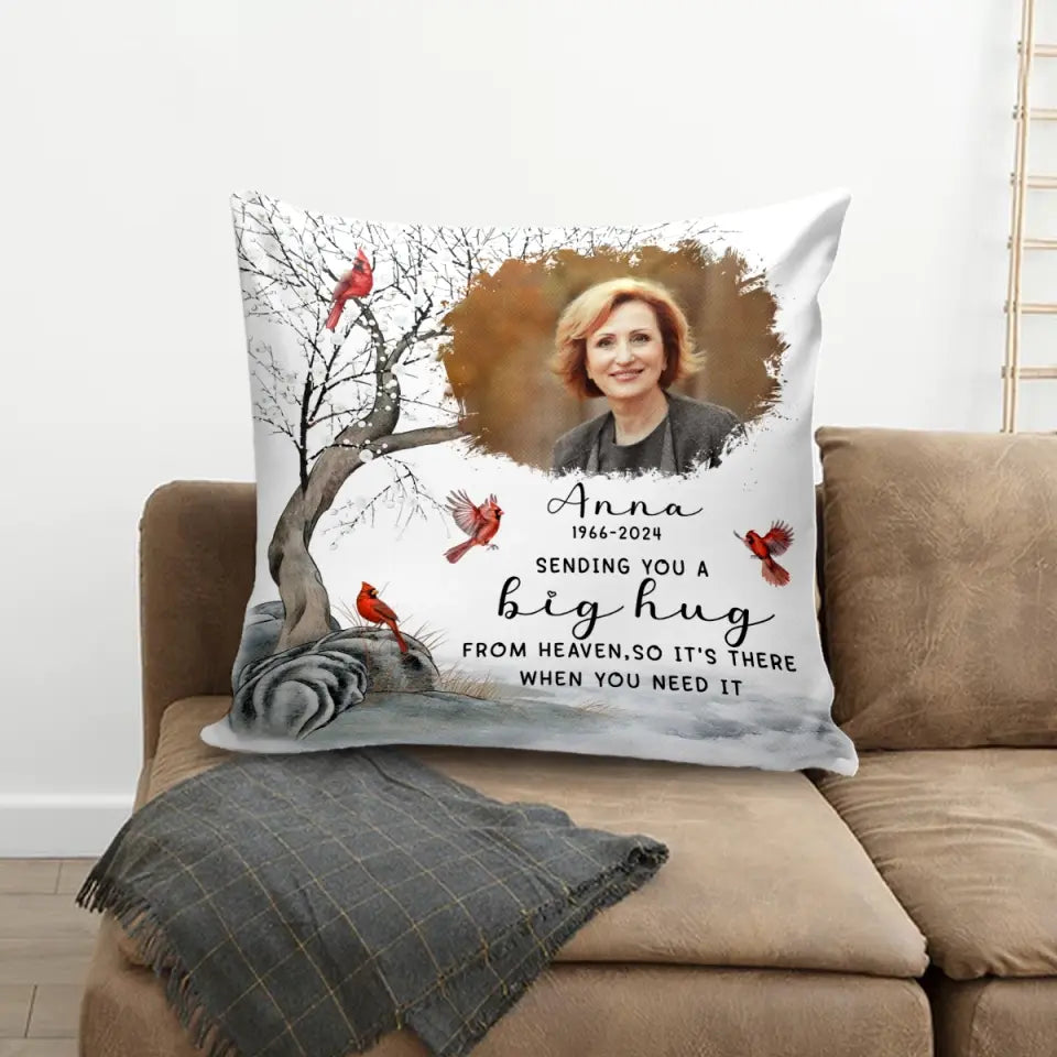 Sending You A Big Hug From Heaven - Personalized Pillow, Memorial Gift - PC69TL