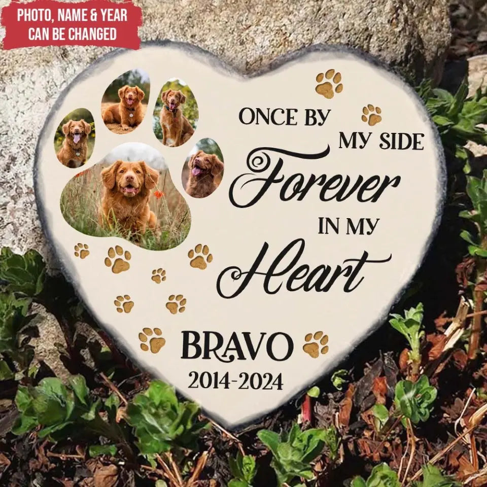 Once By My Side Forever In My Heart - Personalized Memorial Stone - MS80TL