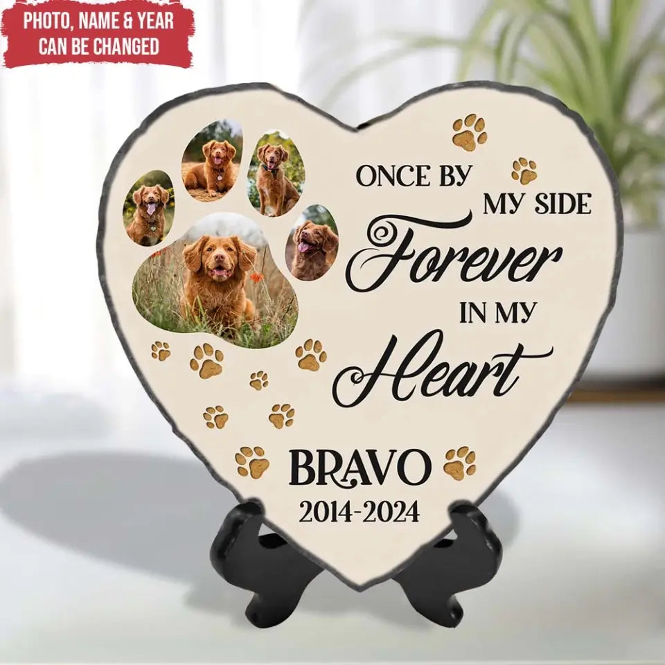 Once By My Side Forever In My Heart - Personalized Memorial Stone - MS80TL