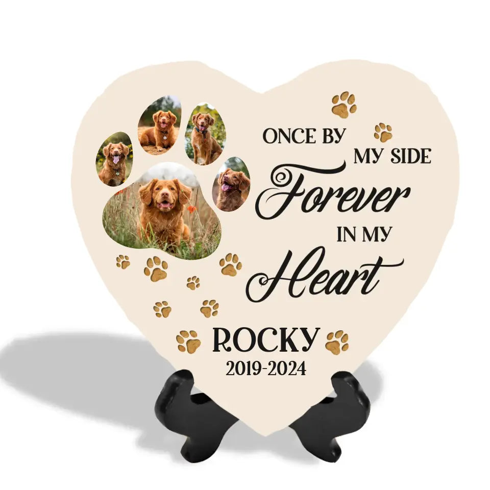 Once By My Side Forever In My Heart - Personalized Memorial Stone - MS80TL