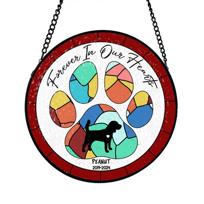 Forever In Our Hearts - Personalized Window Stained Glass, Hanging Suncatcher - WSG96TL