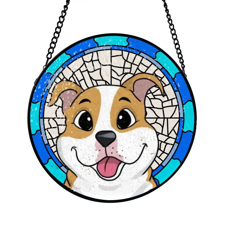 Custom Pet Memorial &amp; Remembrances Gift - Personalized Window Hanging Stained Glass -WSG87TL