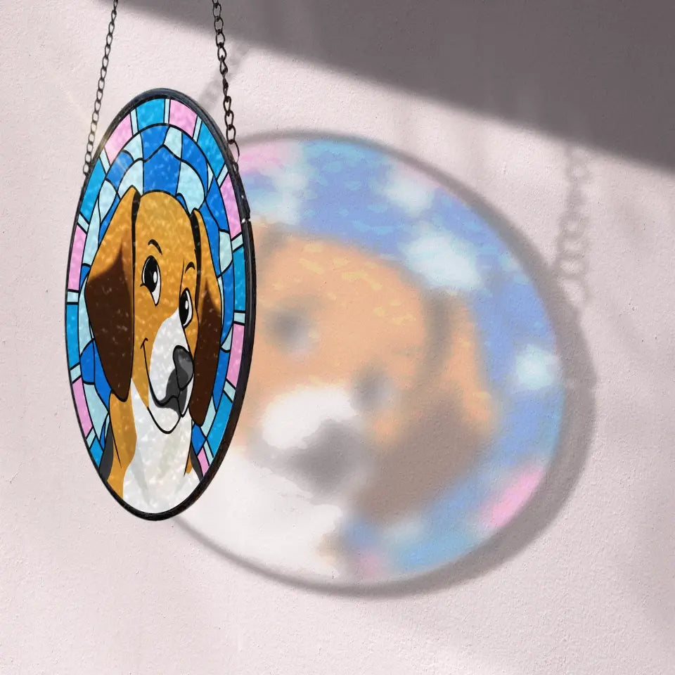 Custom Pet Memorial & Remembrances Gift - Personalized Window Hanging Stained Glass -WSG87TL