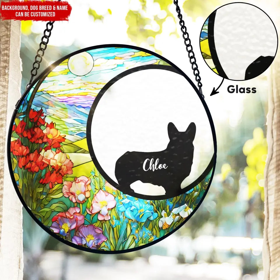 Loss of Pet - Personalized Window Stained Glass, Suncatcher Hanging, Gift For Dog Lover - WSG37UP