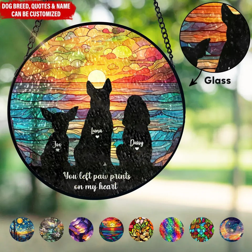 Pet Remembrance Suncatcher - Personalized Window Stained Glass, Suncatcher Hanging -WSG50UP