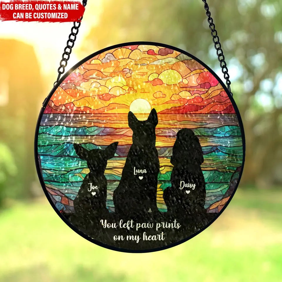 Pet Remembrance Suncatcher - Personalized Window Stained Glass, Suncatcher Hanging -WSG50UP