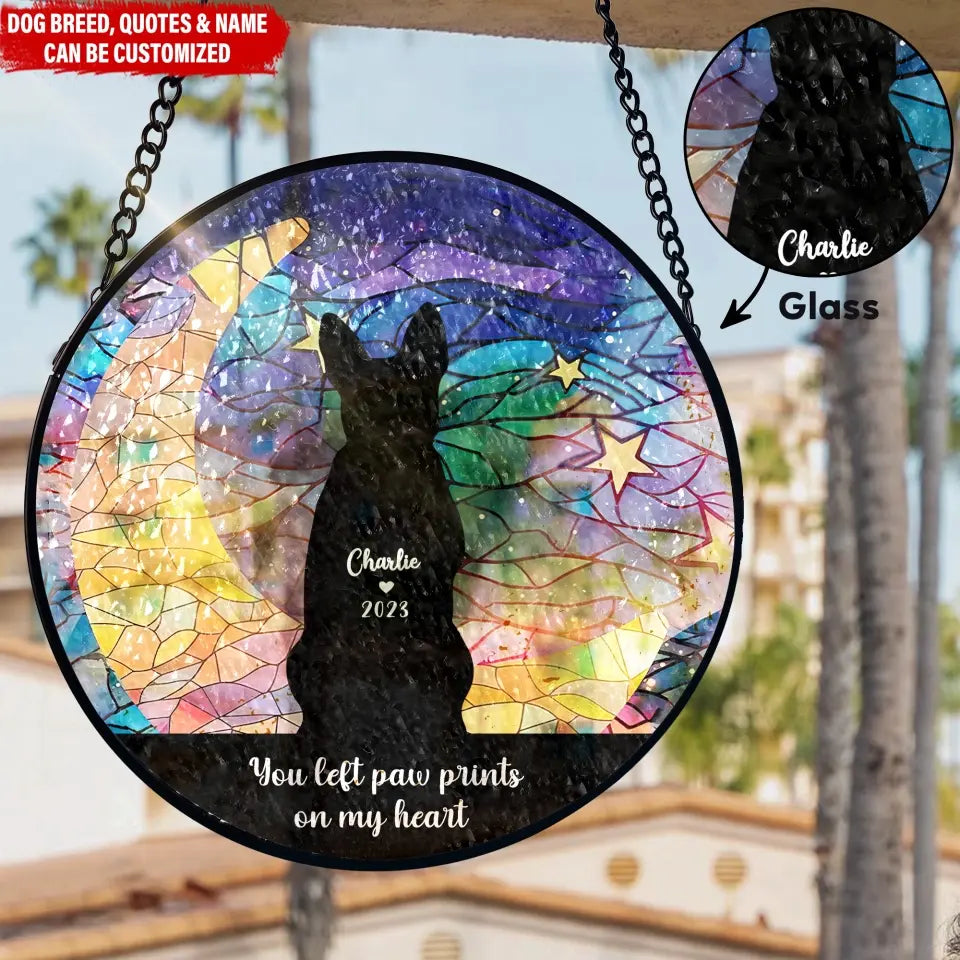 Pet Remembrance Suncatcher - Personalized Window Stained Glass, Suncatcher Hanging -WSG50UP