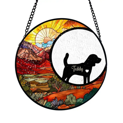 Loss of Pet - Personalized Window Stained Glass, Suncatcher Hanging, Gift For Dog Lover - WSG37UP
