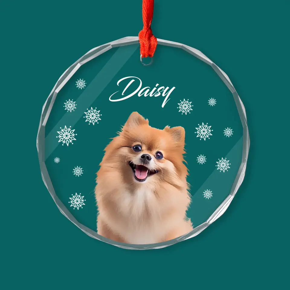 Puppy Picture Christmas - Personalized Glass Ornament, Custom Dog Ornament, Christmas Gifts, Gift For Dog Owners - GO157TL