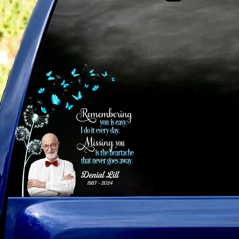 Missing You Memorial Decal - Personalized Remembrance Gift - PCD226TL