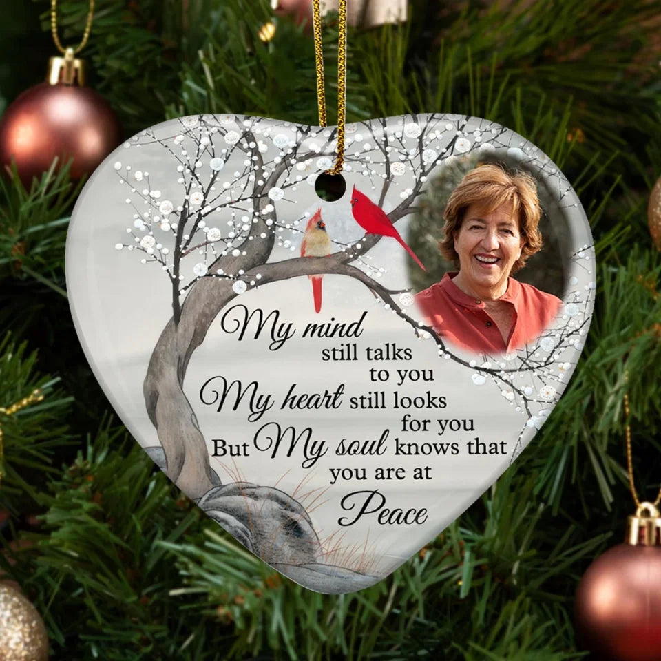 My Soul Knows That You Are At Peace - Personalized Ceramic Ornament, Memorial Keepsake - ORN89UP