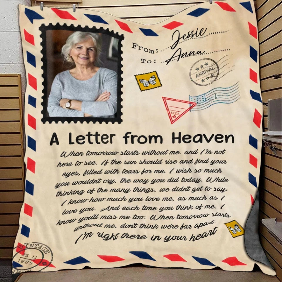 Do Not Think We’re Apart I’m Right Here In Your Heart - Personalized Blanket, Memorial Gift -BL223TL