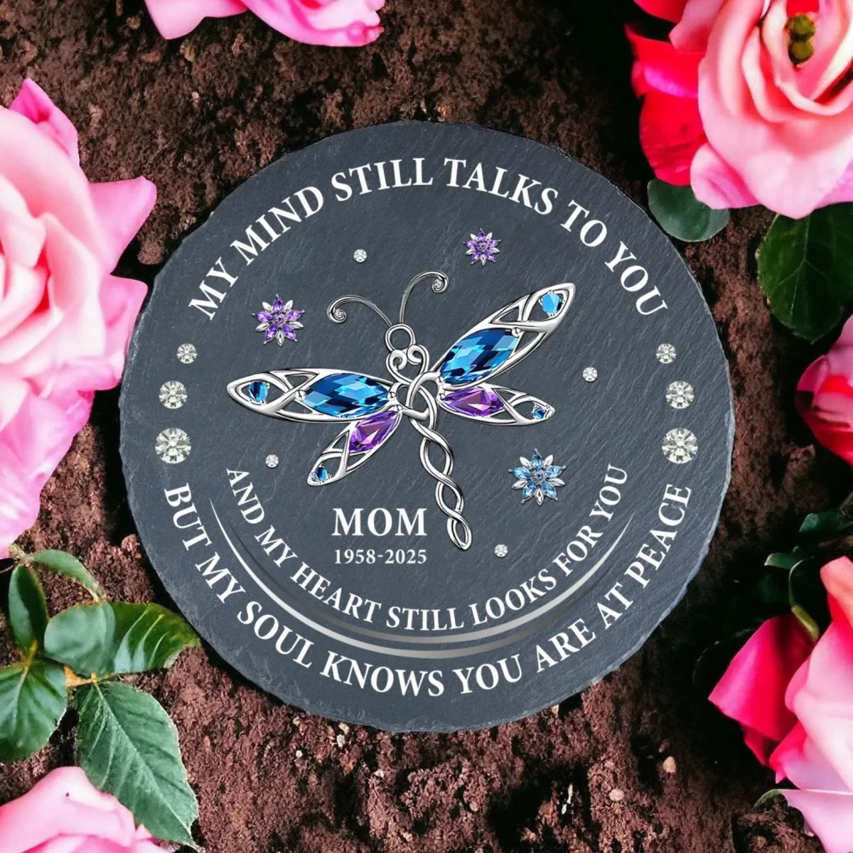 Cardinal Memorial Stone, My Mind Still Talks To You My Heart Still Looks For You - Personalized Memorial Stone, Memorial Gift