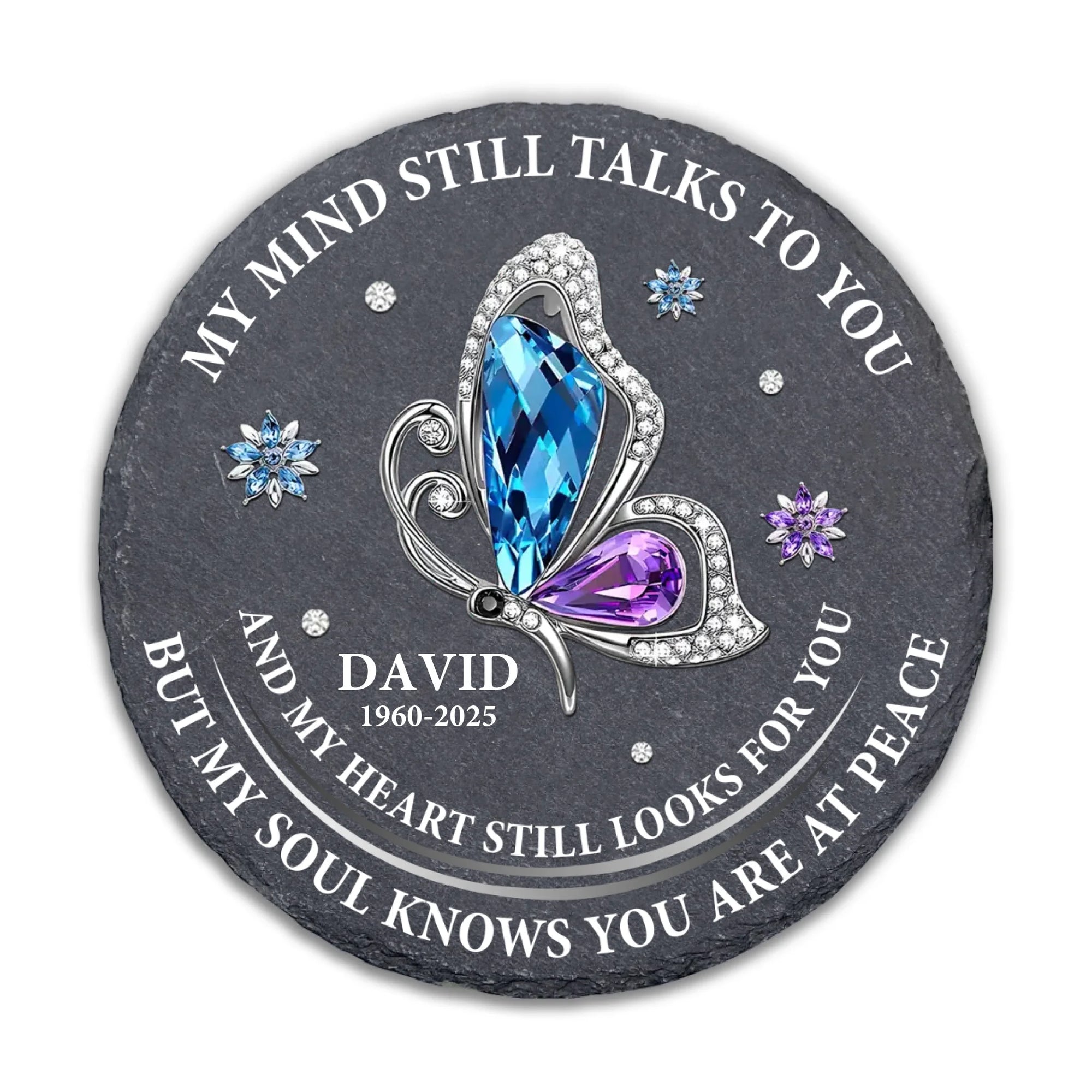 Cardinal Memorial Stone, My Mind Still Talks To You My Heart Still Looks For You - Personalized Memorial Stone, Memorial Gift