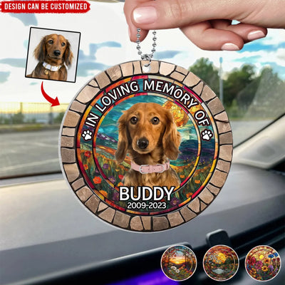 In Loving Memory - Personalized Acrylic Car Hanger, Pet Memorial Gift, Sympathy Gift, Loss Of Pet Gift