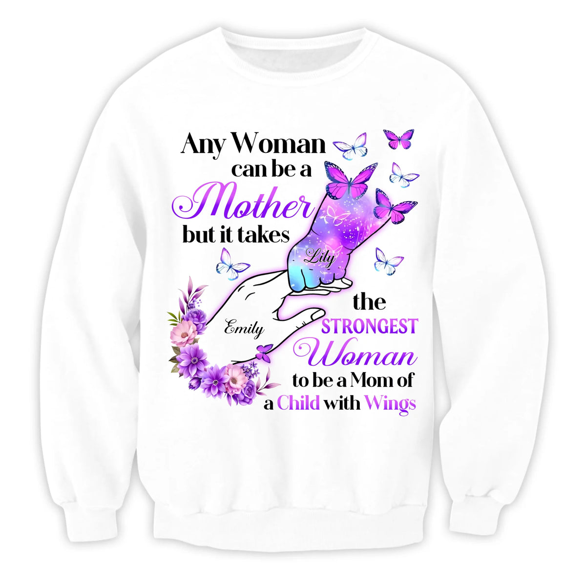 It Takes The Strongest Woman To Be A Mom Of A Child With Wings - Personalized T-Shirt, Baby Memorial Gift, Loss Of Children, Sympathy Gift