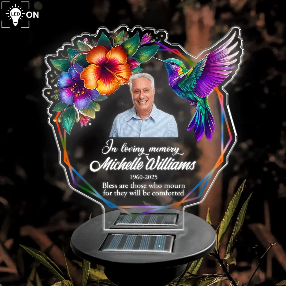 Blessed Are Those Who Mourn For They Will Be Comforted - Personalized Solar Light, Memorial Gift