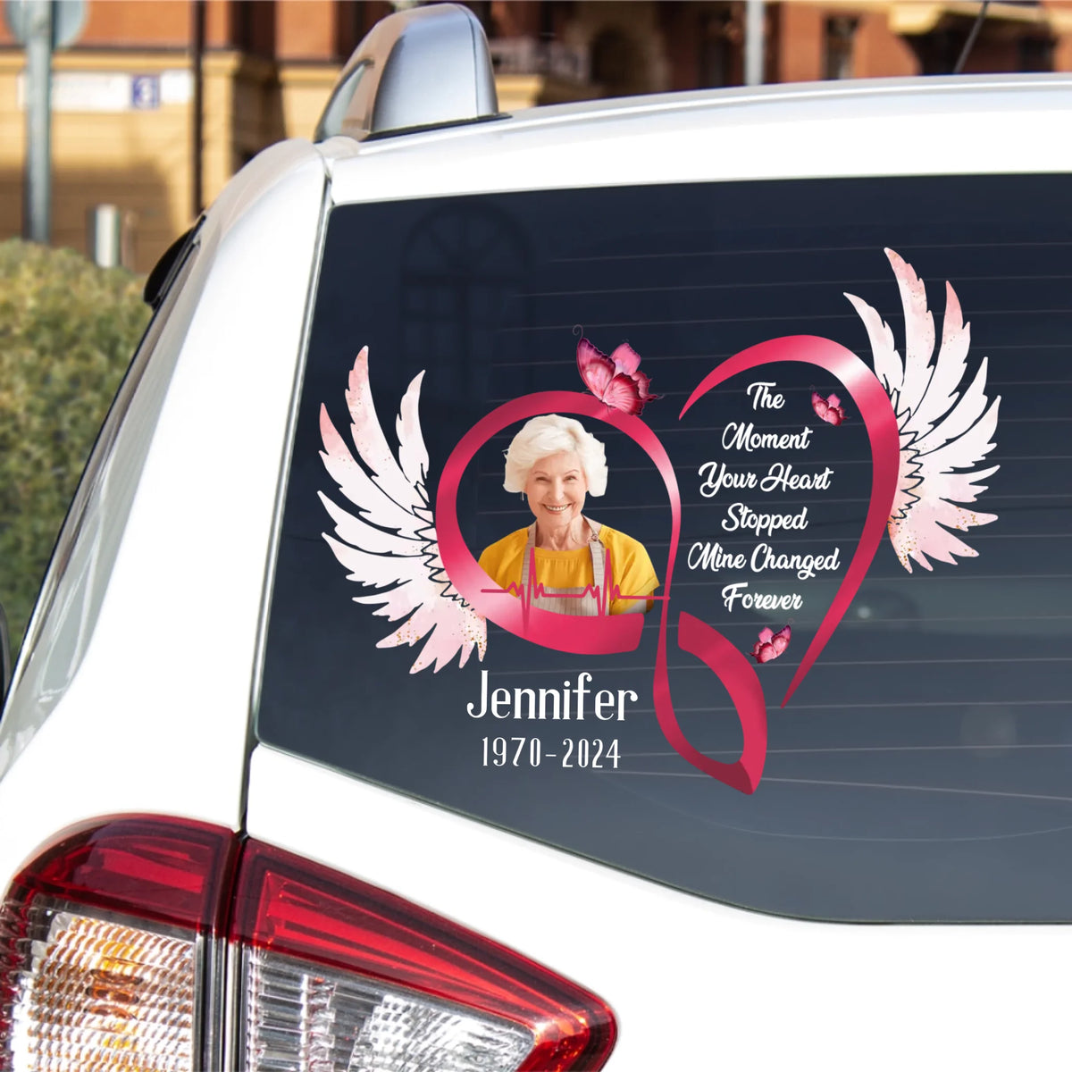 The Moment Your Heart Stopped Mine Changed Forever - Personalized Decal, Custom Photo -  PCD135TL