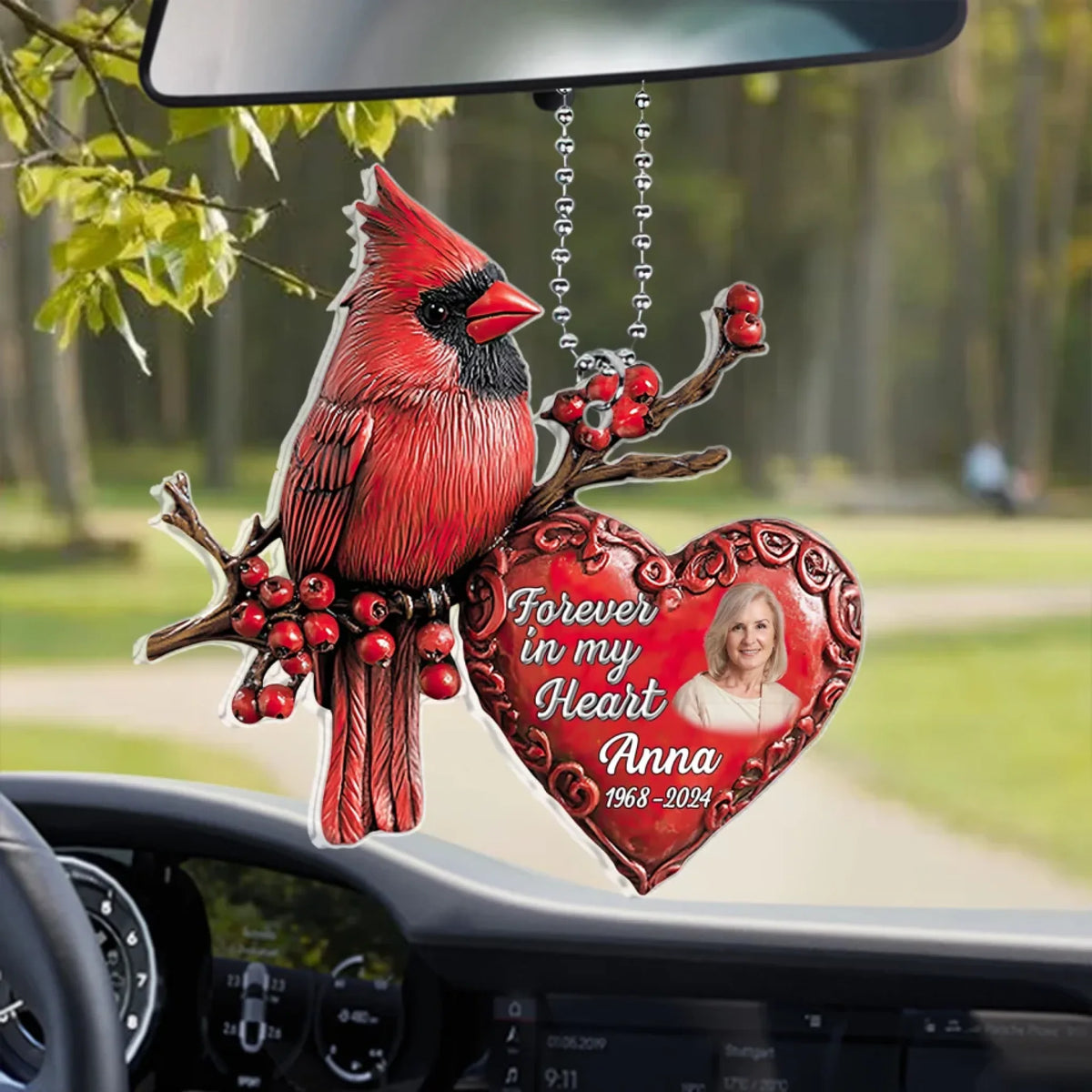 Forever In My Heart - Personalized Acrylic Car Hanger, Memorial Gift
