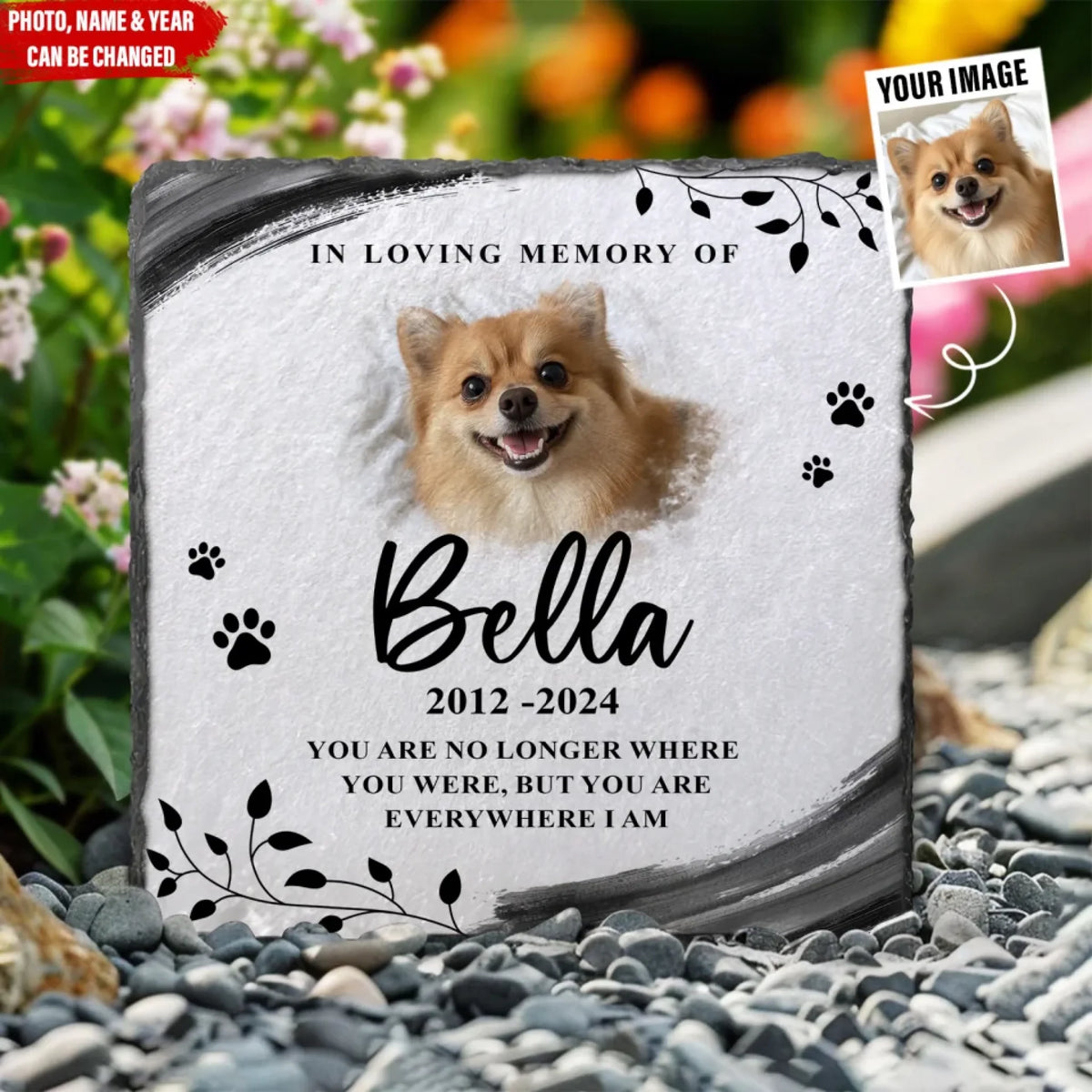 You Are No Longer Where You Were - Personalized Memorial Stone, Gift For Loss Of Pet, Memorial Pet Stone