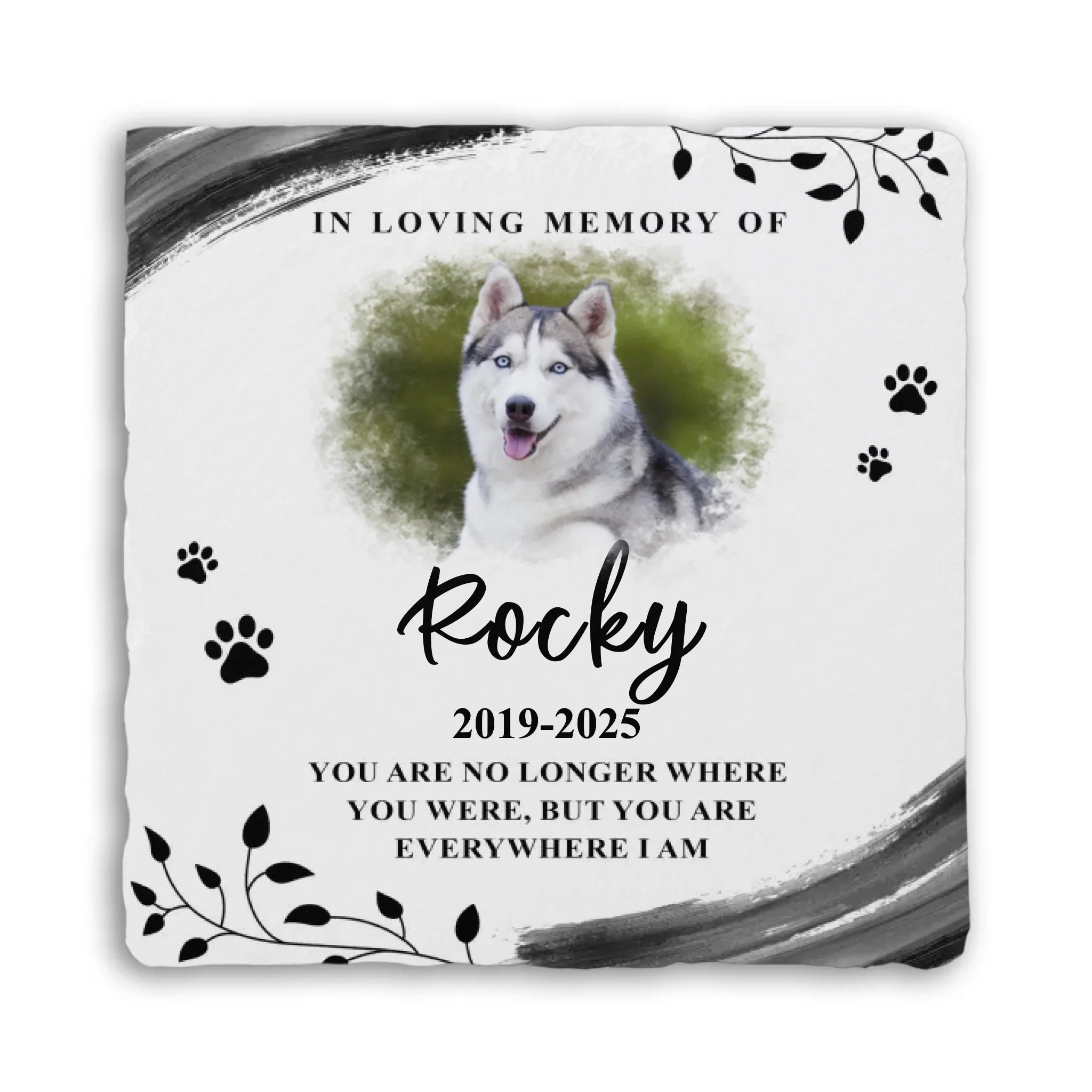 You Are No Longer Where You Were - Personalized Memorial Stone, Gift For Loss Of Pet, Memorial Pet Stone