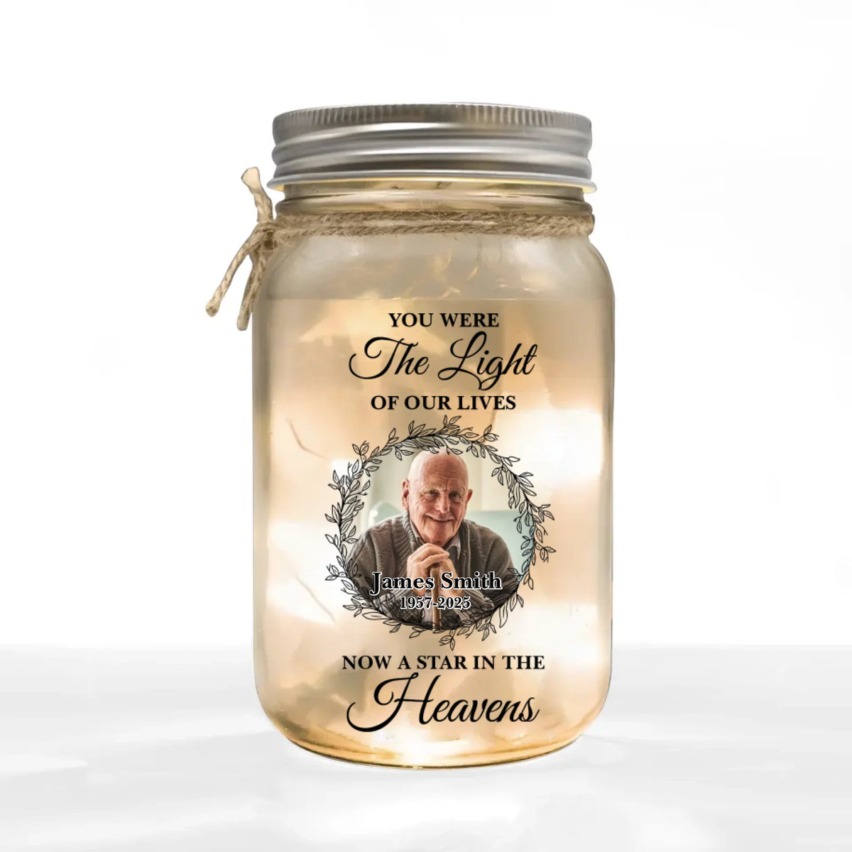 A Star In The Heavens - Personalized Mason Jar Light, Memorial Light, Loss Of Loved One Gift