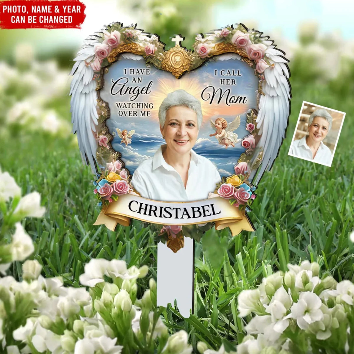 I Have An Angel Watching Over Me - Personalized Plaque Stake, Sympathy Gift, Memorial Gift for Loss Of Loved One