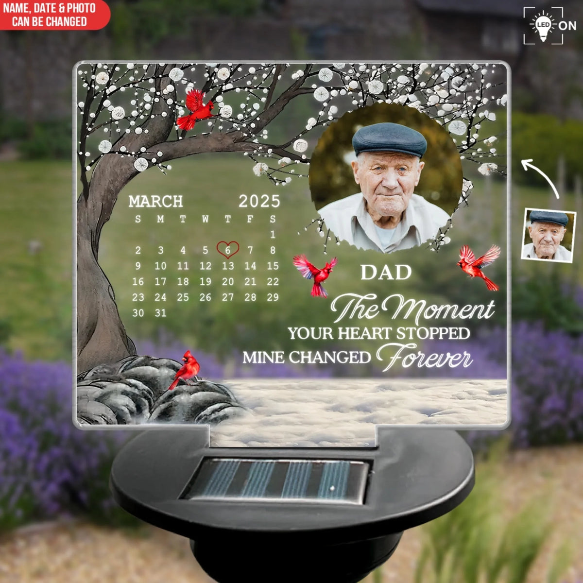 The Moment Your Heart Stopped Mine Changed Forever - Personalized Solar Light, Memorial Gift For Los Of Loved One