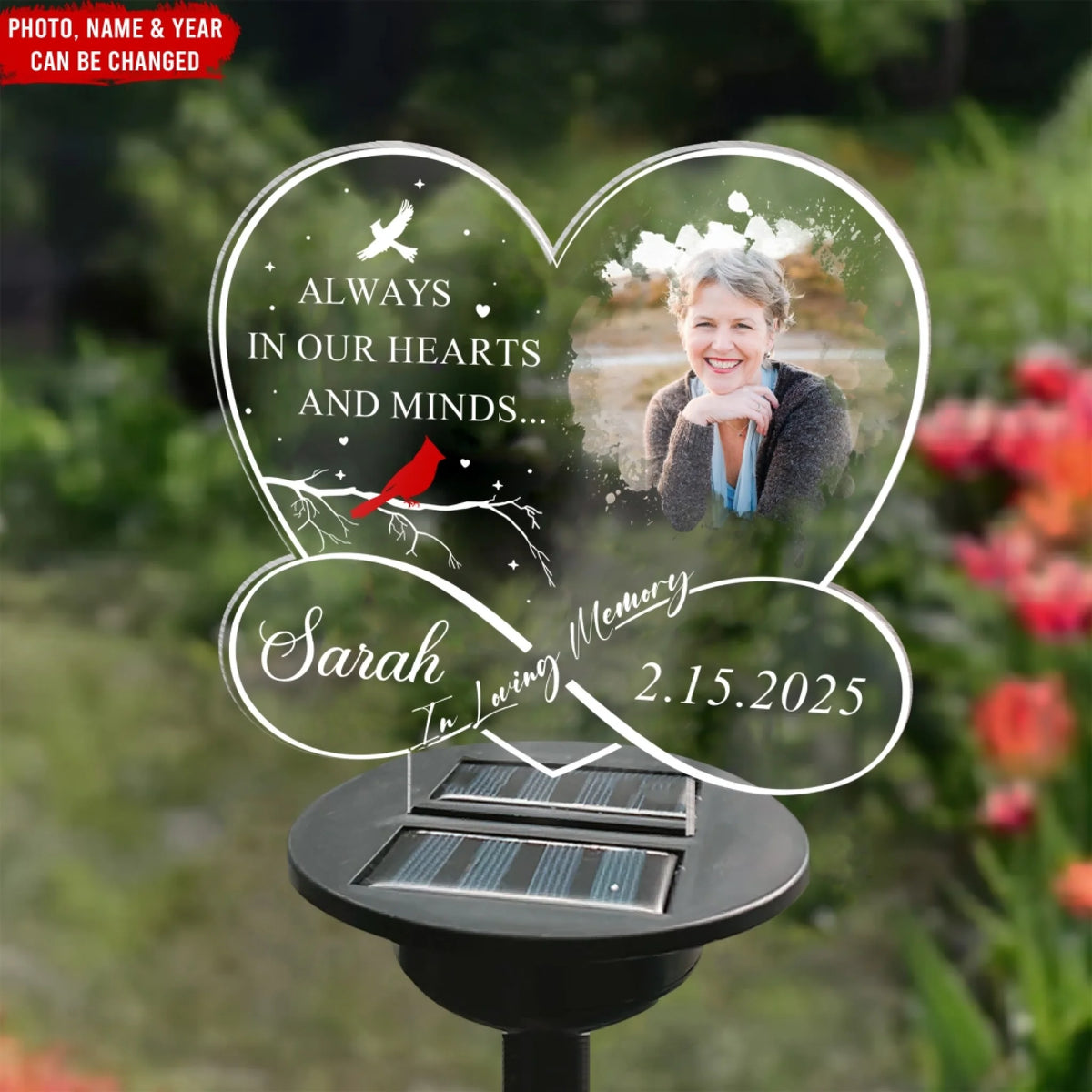 Always In Our Hearts And Minds - Personalized Solar Light Always In Our Hearts And Minds - Personalized Solar Light
