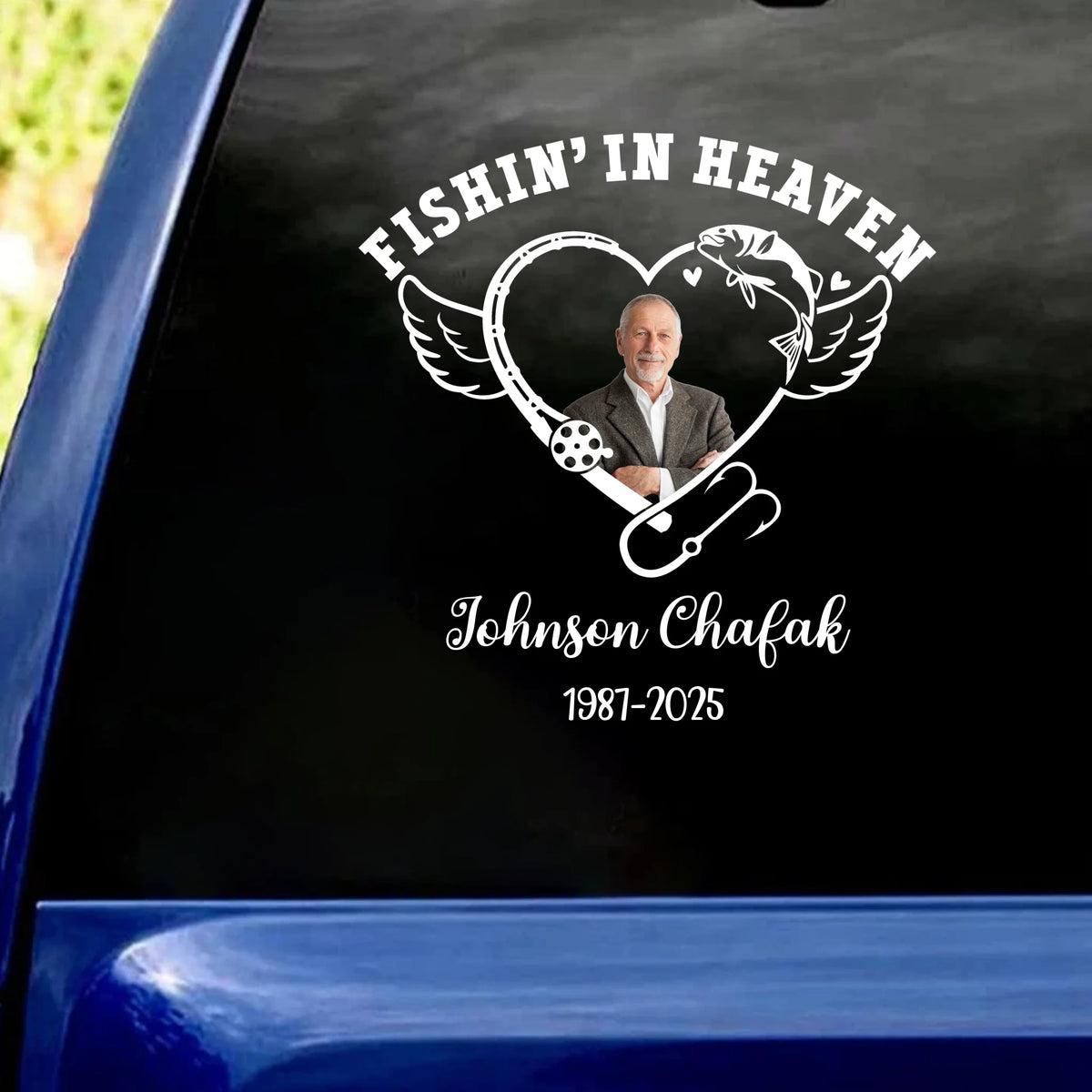 Fishin&#39; In Heaven - Personalized Decal, Gift For Memorial, In Loving Memory Decal