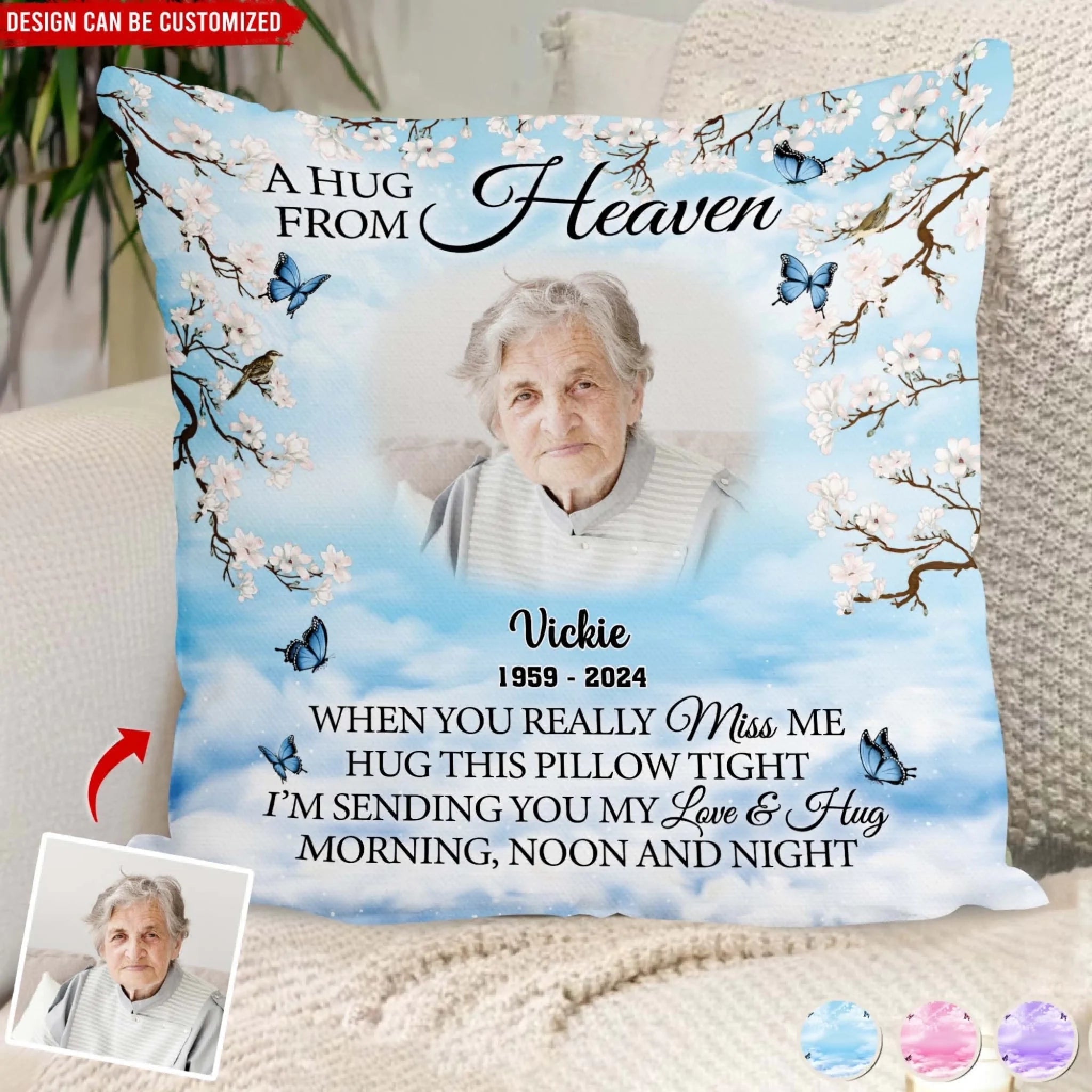 A Hug From Heaven - Personalized Pillow, Memorial Gift, Sympathy Custom Gift