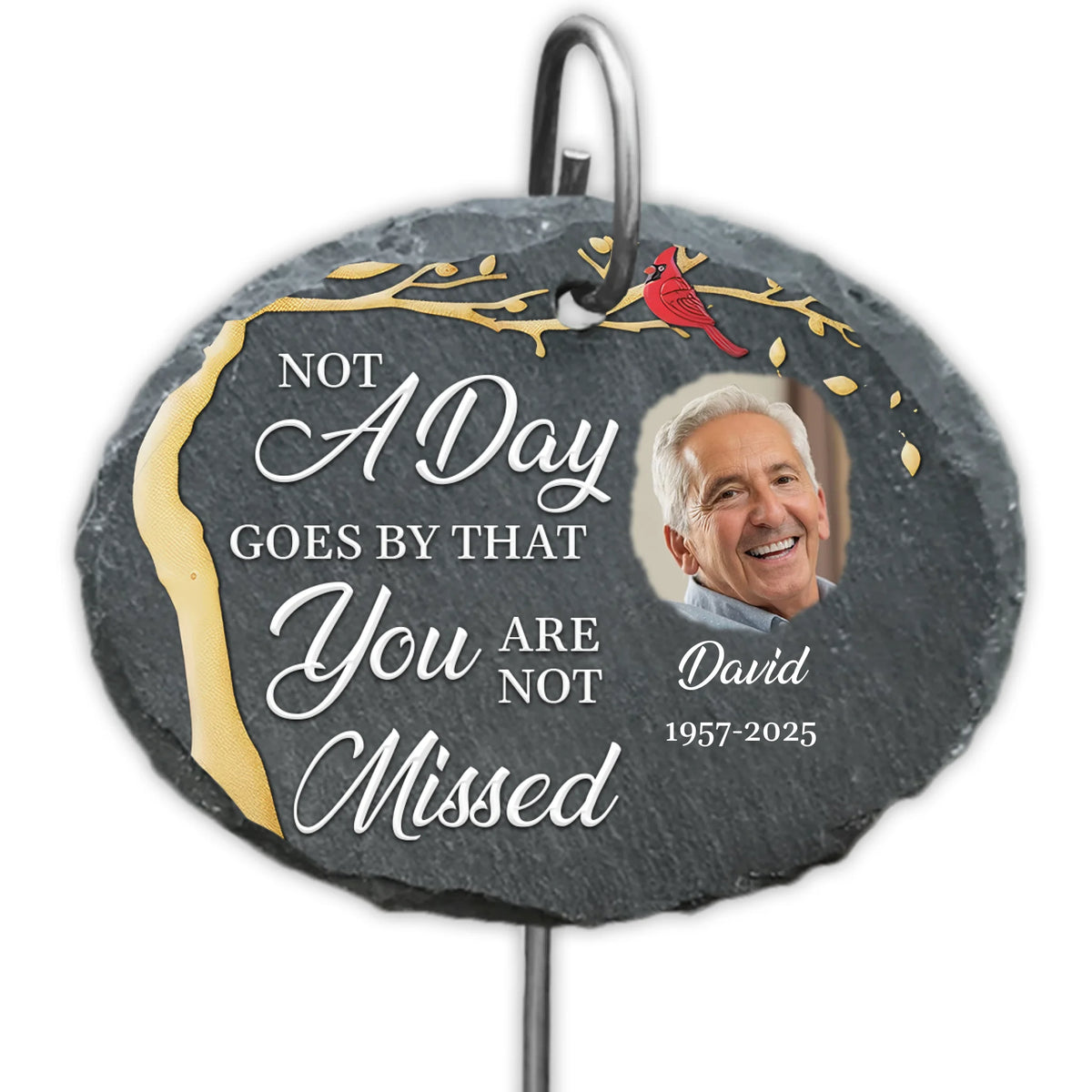 Memorial Tree, Not A Day Goes By That You Are Not Missed - Personalized Garden Slate