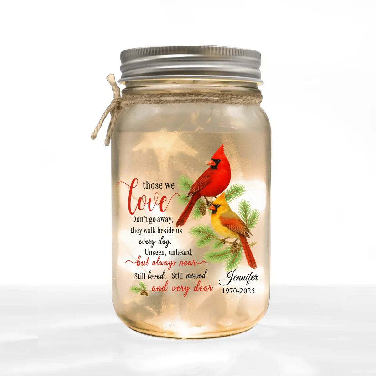 Still Loved Still Missed And Very Dear - Personalized Mason Jar Light, Memorial Gift For Loss Of Loved One
