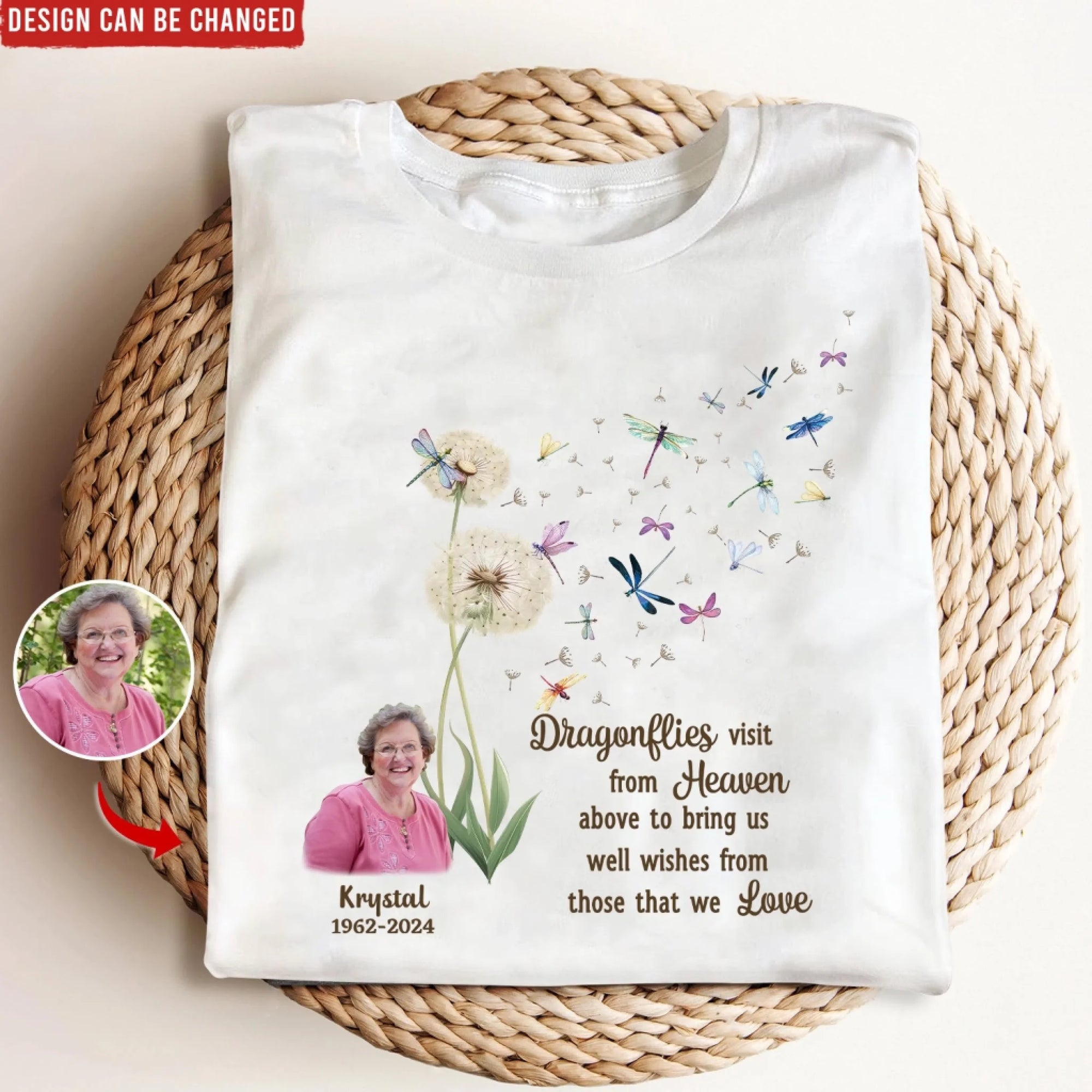 Dragonflies Visit From Heaven Above To Bring Us Well Wishes From Those That We Love - Personalized T-Shirt, Memorial Gift
