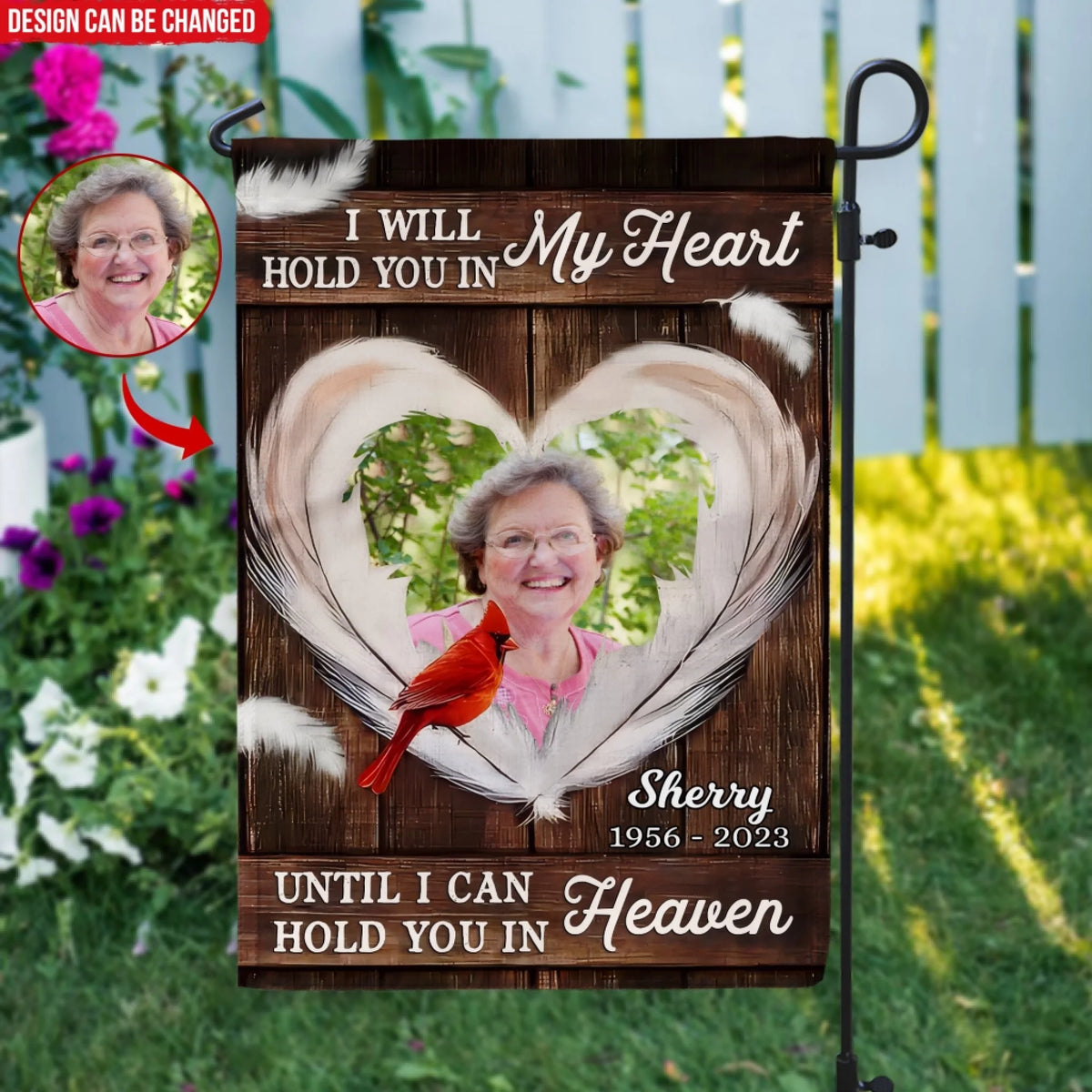 I Will Hold You in My Heart Until I Can Hold You in Heaven - Personalized Garden Flag, Memorial Gift, Remembrance Gift