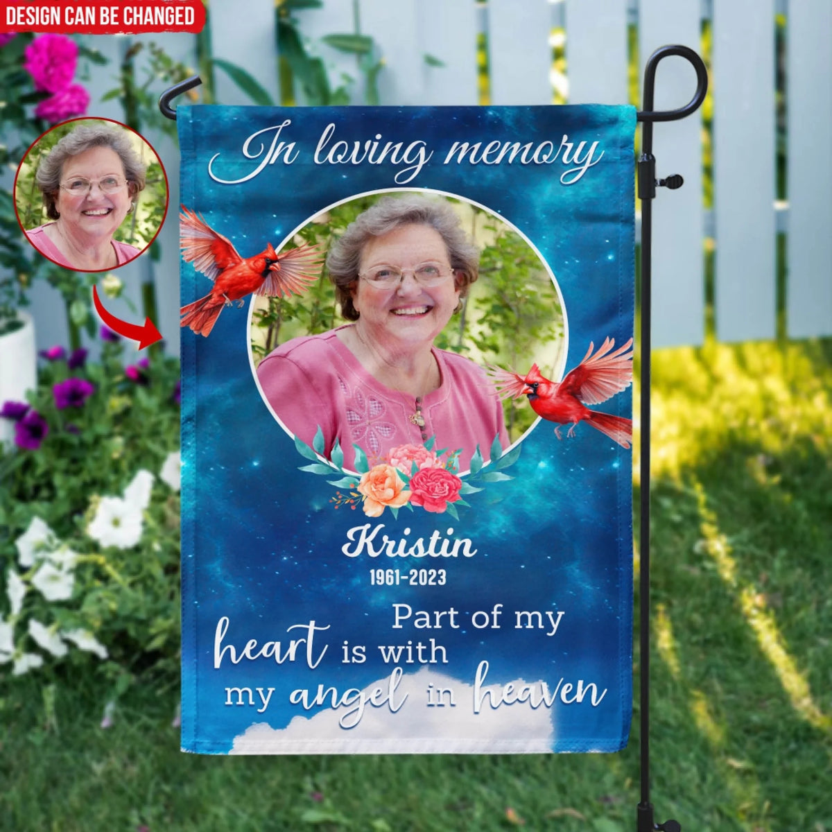 In Loving Memory My Angel In Heaven - Personalized Garden Flag, Memorial Flag, Heartfelt Tribute to Loved Ones, Condolence Gift