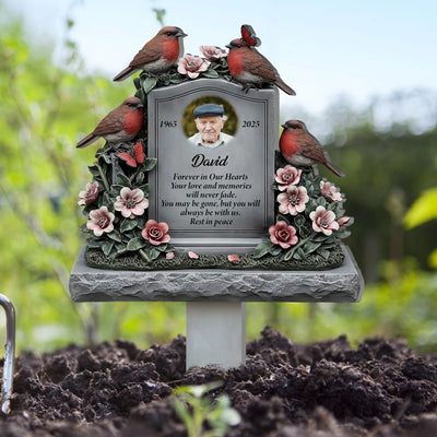 Forever In Our Hearts Rest In Peace - Personalized Plaque Stake, Memorial Gift