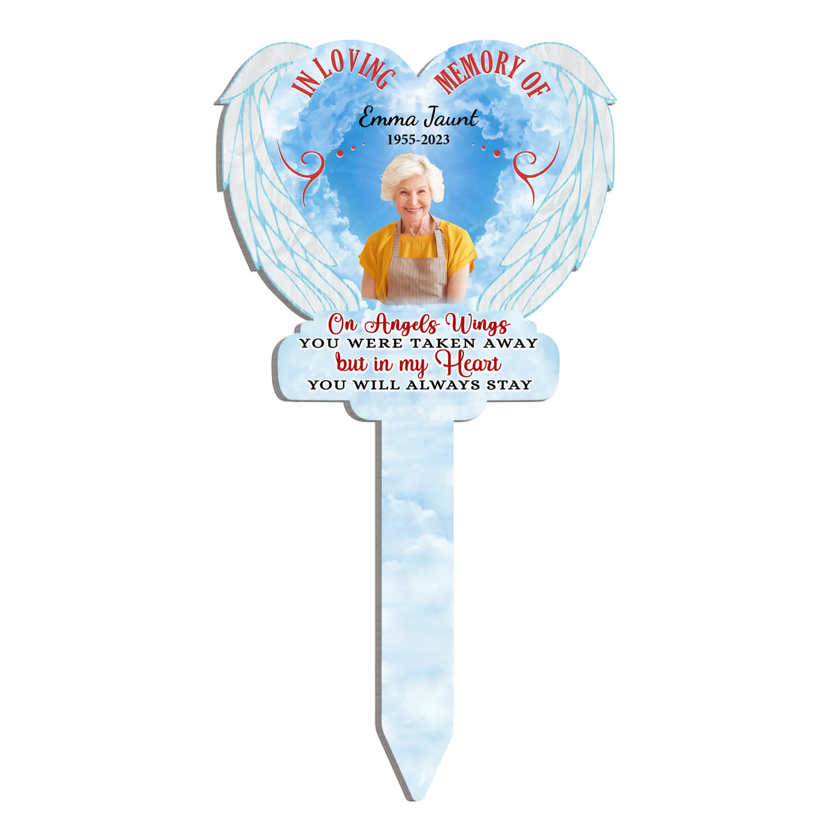 On Angels Wings You Were Taken Away - Personalized Solar Light,Sympathy Gift, Memorial Gift For Loss Of Loved One - SL129