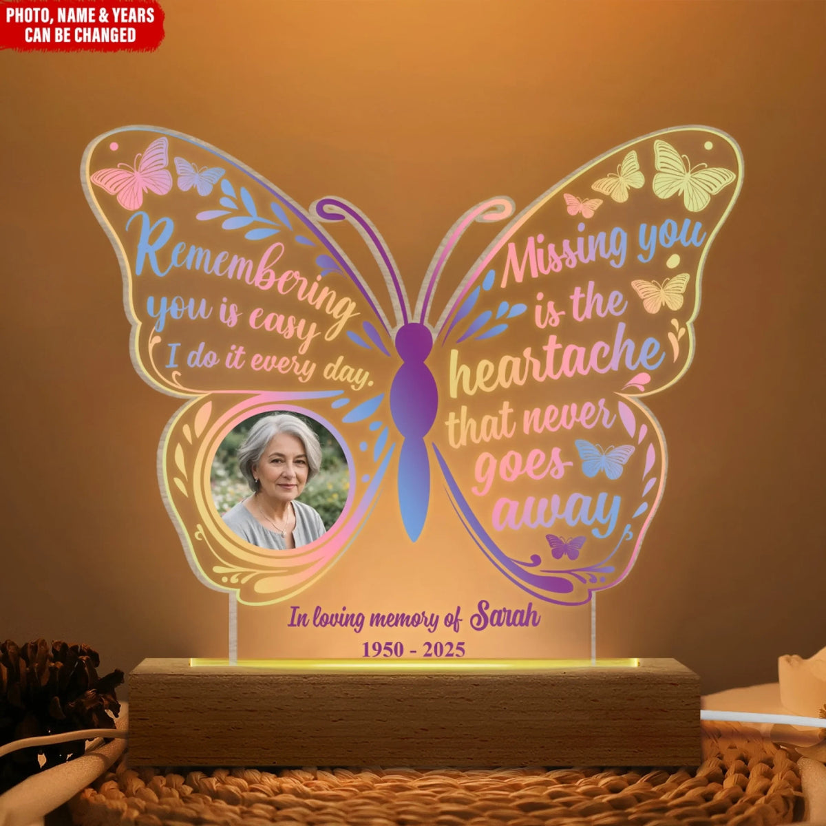 Missing You Is The Heartache That Never Goes Away - Personalized Acrylic Night Light, Memorial Gift