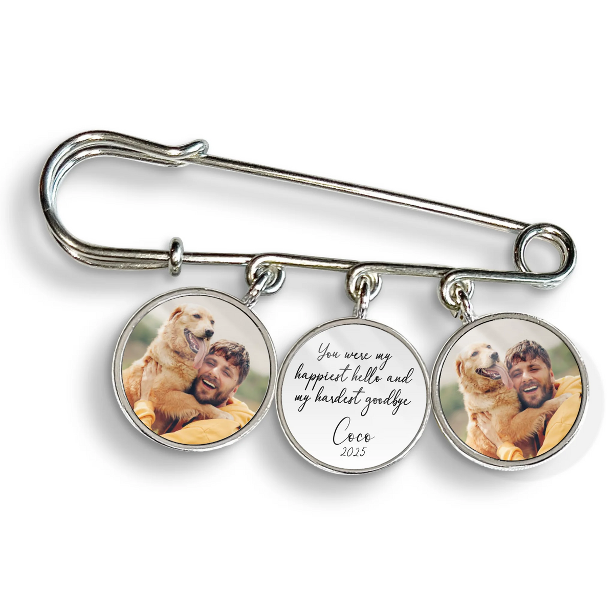 You Were My Happiest Hello And My Hardest Goodbye - Personalized Lapel Pin, Memorial Gift For Dog Lover