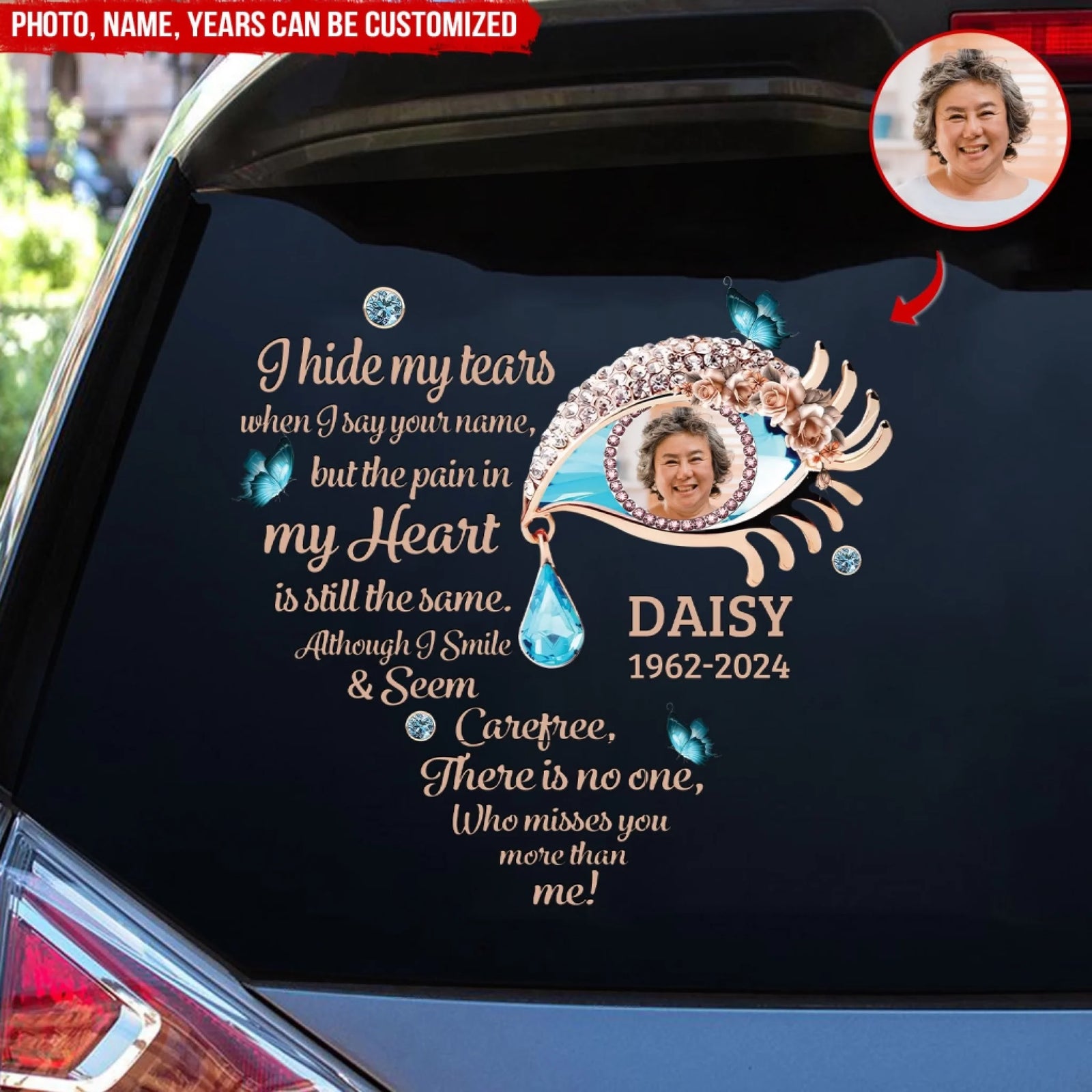 There Is No One Who Misses You More Than Me - Personalized Decal, Memorial Gift, Sympathy Gift For Loss of A Loved One