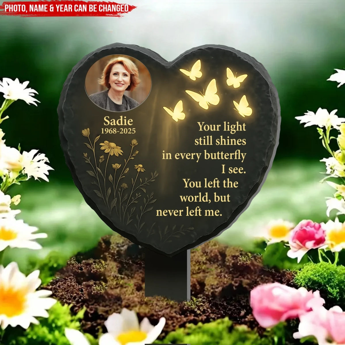 You Left The World But Never Left Me - Personalized Plaque Stake, Memorial Gift, Sympathy Gift For Loss of A Loved One