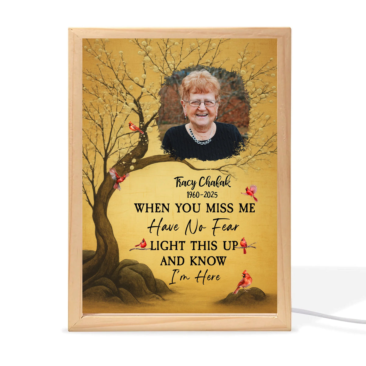 Light This Up And Know I&#39;m Here - Personalized Frame Light Box, Memorial Gift