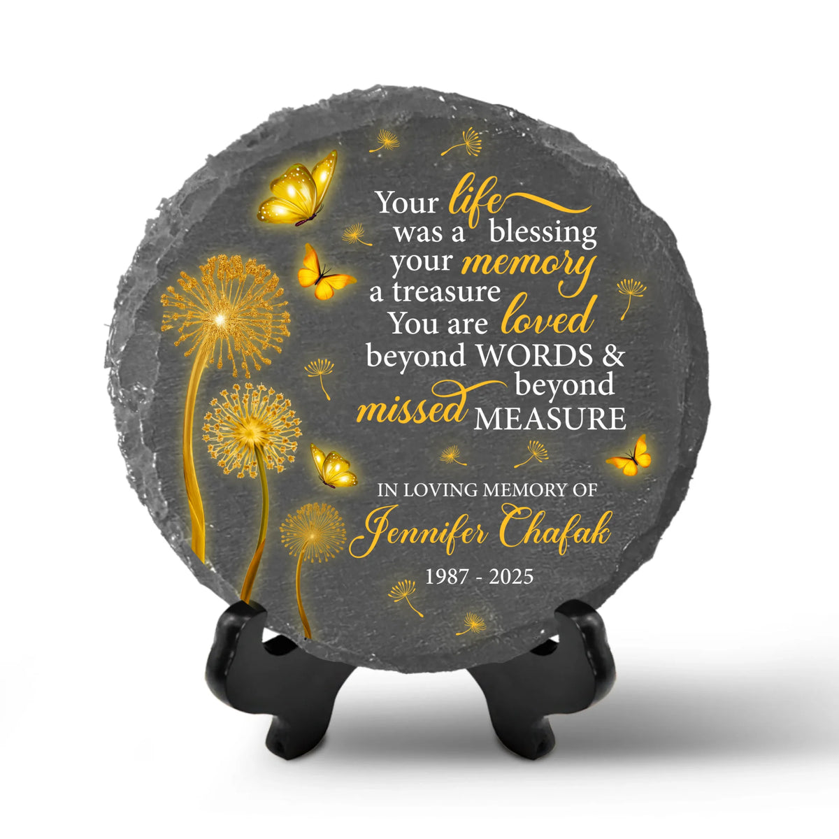 Dandelion Your Life Was A Blessing Your Memory A Treasure - Personalized Memorial Stone, Loss Of Loved One Gift