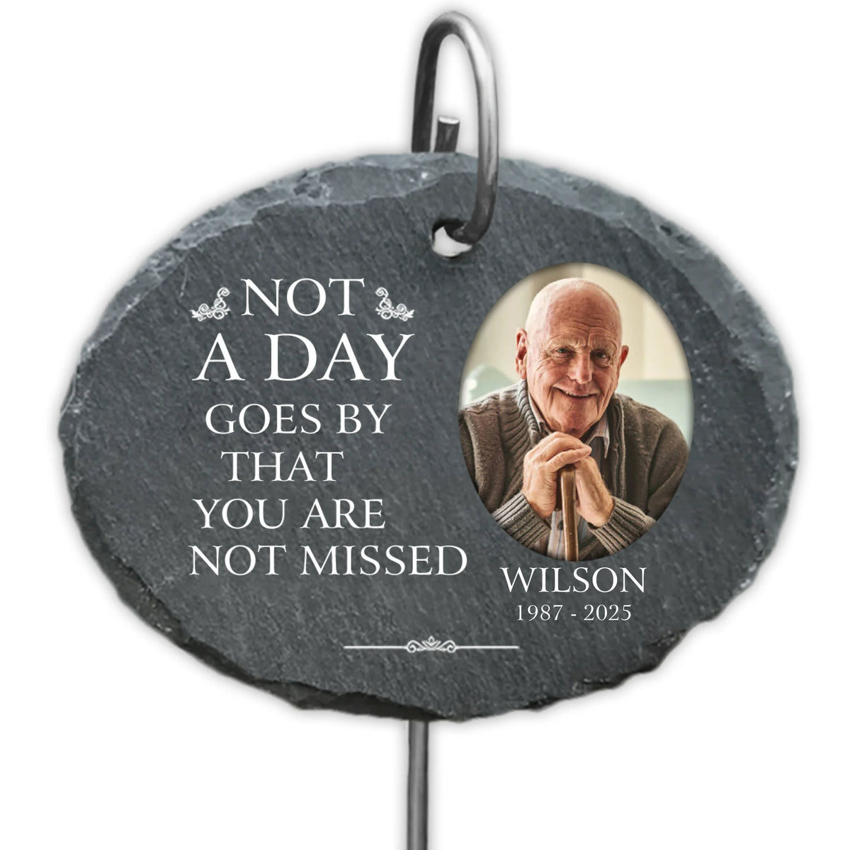 Sympathy Gift, Not A Day Goes By That You Are Not Missed - Personalized Garden Slate