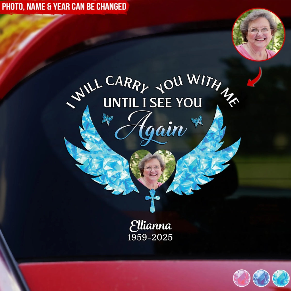 I Will Carry You With Me Until I See You Again - Personalized Decal, Loss Of Loved One Remembrance Gift