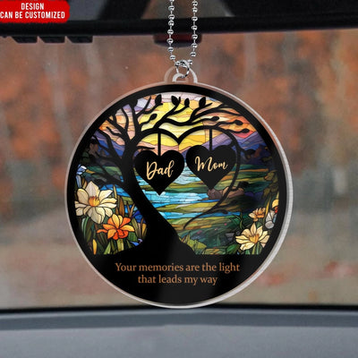 Your Memories Are The Light That Leads My Way - Personalized Acrylic Car Hanger, Memorial Gift, Sympathy Gift