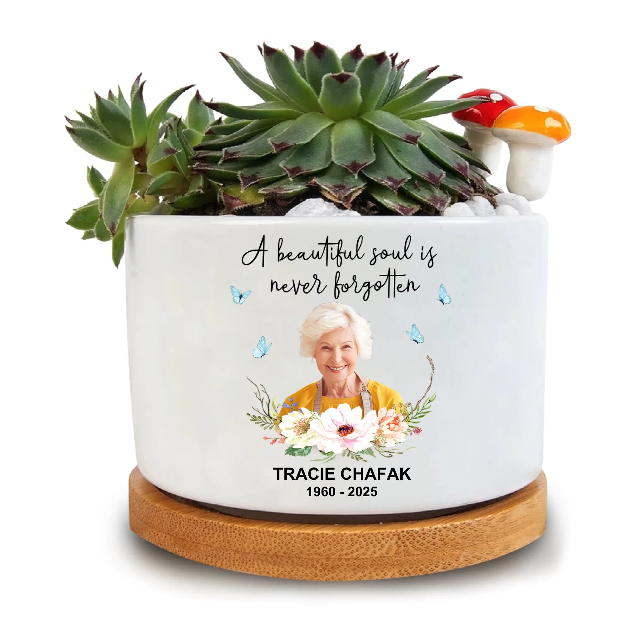 A Beautiful Soul Is Never Forgotten - Personalized Plant Pot, Memorial Gift, Remembrance Gift