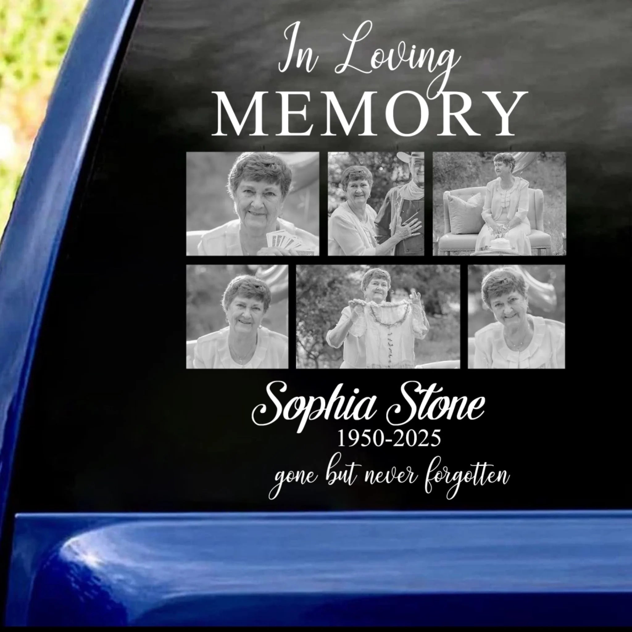 In Loving Memory Gone But Never Forgetten - Personalized Decal, Memorial Gift