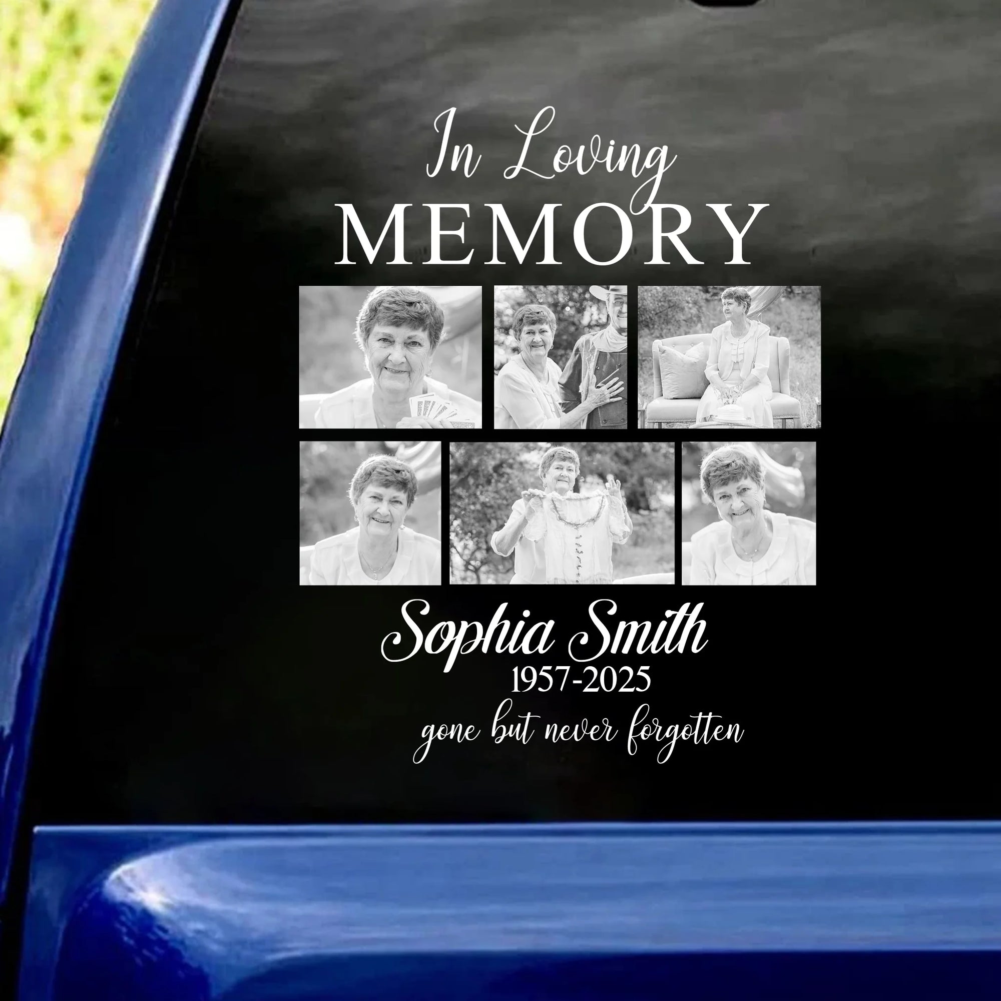 In Loving Memory Gone But Never Forgetten - Personalized Decal, Memorial Gift